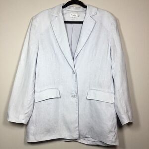 100% linen pale blue blazer Mathilde Gohler size 34 coastal grandma
